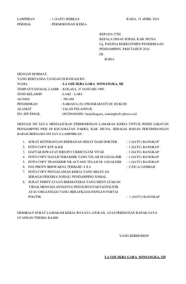 Download 87+ Contoh Surat Lamaran Kerja C.q Terbaik Dan Terbaru